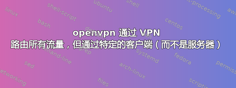 openvpn 通过 VPN 路由所有流量，但通过特定的客户端（而不是服务器）