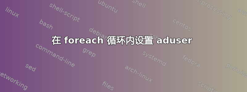 在 foreach 循环内设置 aduser