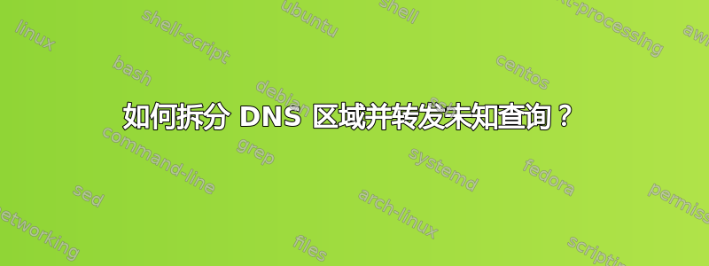 如何拆分 DNS 区域并转发未知查询？