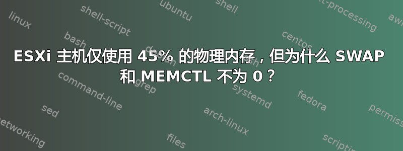 ESXi 主机仅使用 45% 的物理内存，但为什么 SWAP 和 MEMCTL 不为 0？