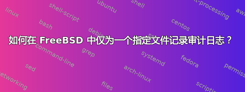 如何在 FreeBSD 中仅为一个指定文件记录审计日志？