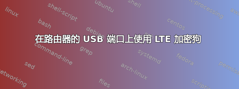 在路由器的 USB 端口上使用 LTE 加密狗