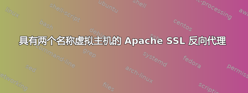 具有两个名称虚拟主机的 Apache SSL 反向代理