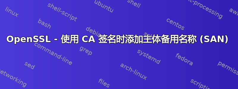 OpenSSL - 使用 CA 签名时添加主体备用名称 (SAN)