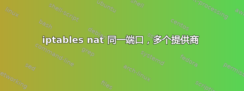 iptables nat 同一端口，多个提供商