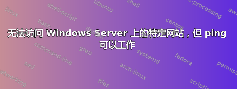 无法访问 Windows Server 上的特定网站，但 ping 可以工作