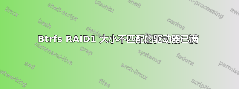 Btrfs RAID1 大小不匹配的驱动器已满