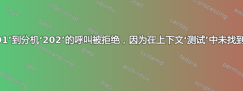 从‘201’到分机‘202’的呼叫被拒绝，因为在上下文‘测试’中未找到分机