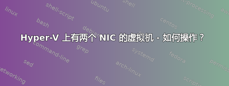 Hyper-V 上有两个 NIC 的虚拟机 - 如何操作？