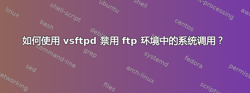 如何使用 vsftpd 禁用 ftp 环境中的系统调用？