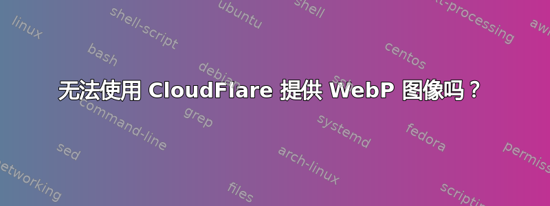 无法使用 CloudFlare 提供 WebP 图像吗？