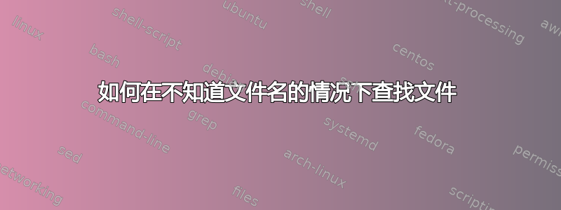 如何在不知道文件名的情况下查找文件