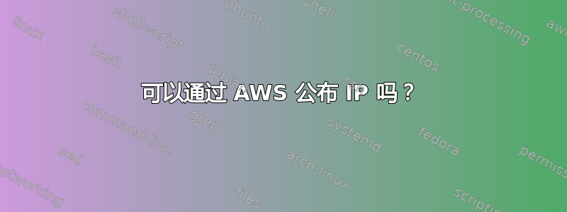 可以通过 AWS 公布 IP 吗？