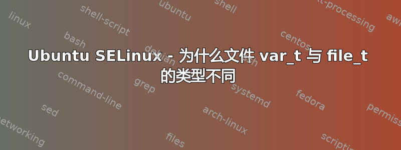 Ubuntu SELinux - 为什么文件 var_t 与 file_t 的类型不同