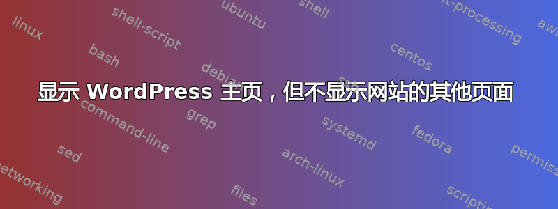 显示 WordPress 主页，但不显示网站的其他页面