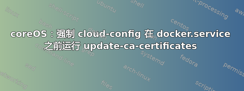 coreOS：强制 cloud-config 在 docker.service 之前运行 update-ca-certificates