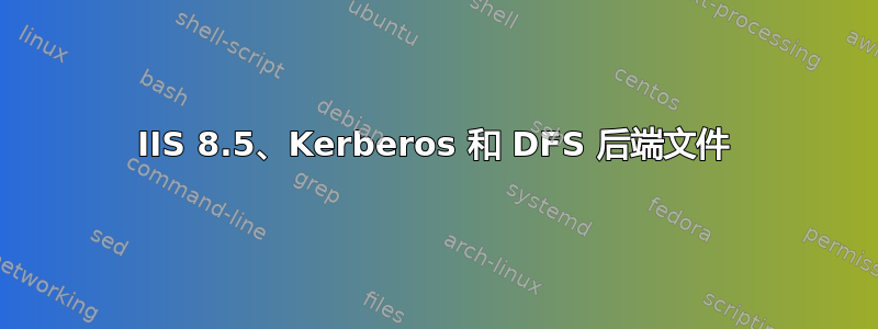 IIS 8.5、Kerberos 和 DFS 后端文件