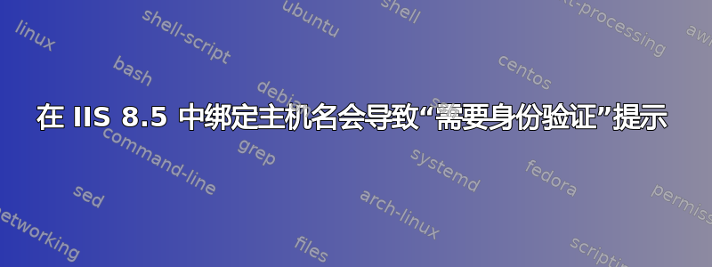 在 IIS 8.5 中绑定主机名会导致“需要身份验证”提示