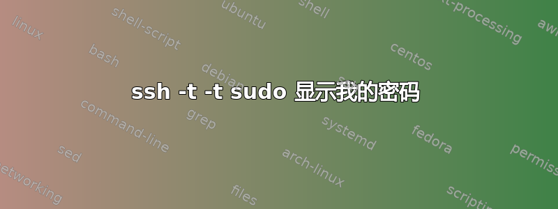 ssh -t -t sudo 显示我的密码