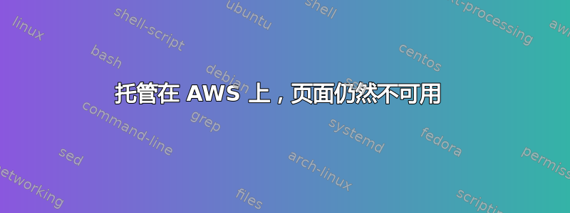 托管在 AWS 上，页面仍然不可用 