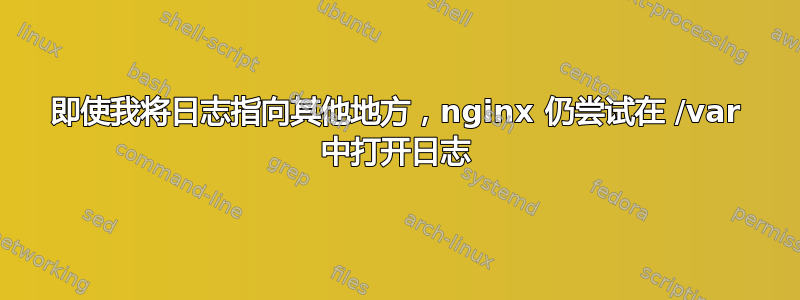 即使我将日志指向其他地方，nginx 仍尝试在 /var 中打开日志