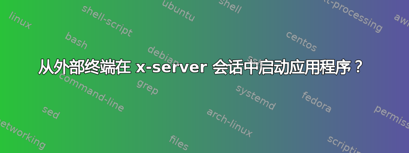 从外部终端在 x-server 会话中启动应用程序？