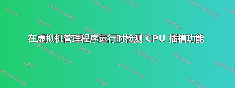 在虚拟机管理程序运行时检测 CPU 插槽功能