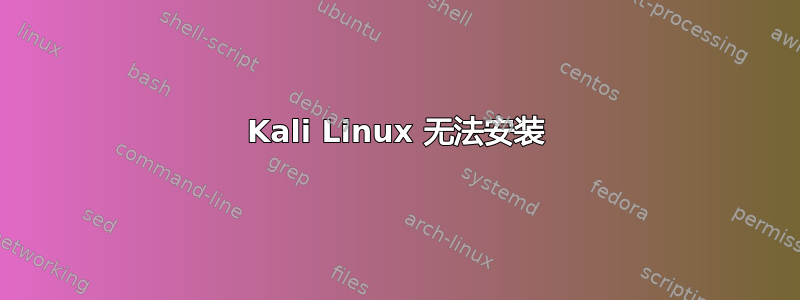 Kali Linux 无法安装