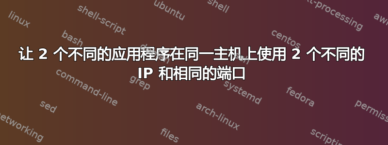 让 2 个不同的应用程序在同一主机上使用 2 个不同的 IP 和相同的端口