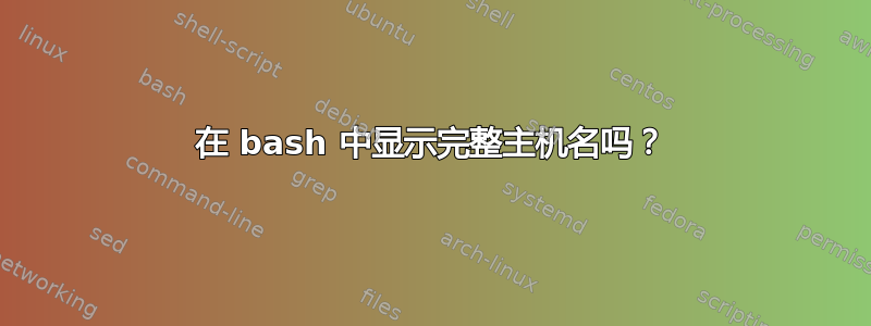 在 bash 中显示完整主机名吗？