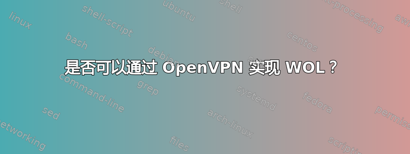 是否可以通过 OpenVPN 实现 WOL？