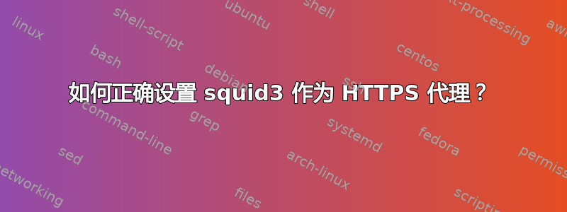 如何正确设置 squid3 作为 HTTPS 代理？