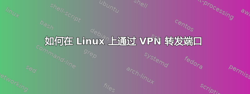 如何在 Linux 上通过 VPN 转发端口