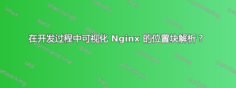 在开发过程中可视化 Nginx 的位置块解析？