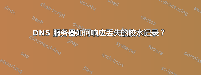 DNS 服务器如何响应丢失的胶水记录？