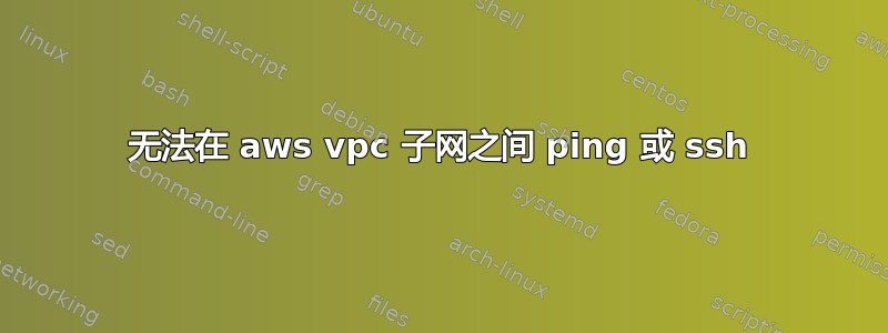 无法在 aws vpc 子网之间 ping 或 ssh