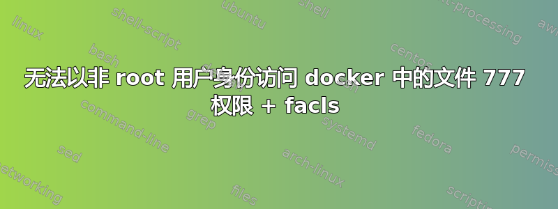 无法以非 root 用户身份访问 docker 中的文件 777 权限 + facls