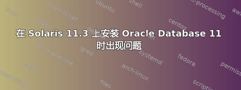 在 Solaris 11.3 上安装 Oracle Database 11 时出现问题