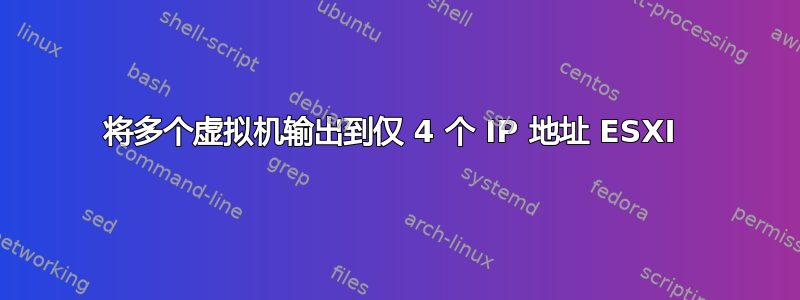 将多个虚拟机输出到仅 4 个 IP 地址 ESXI 