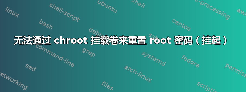 无法通过 chroot 挂载卷来重置 root 密码（挂起）