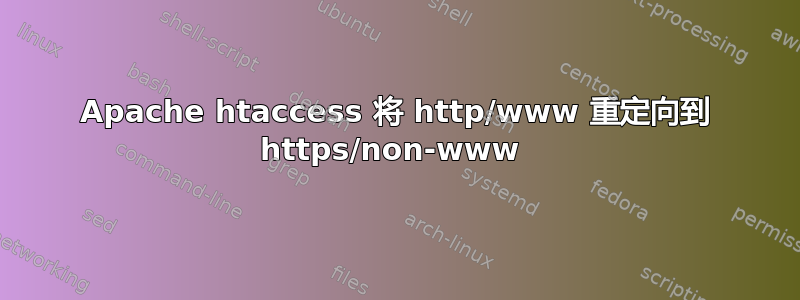 Apache htaccess 将 http/www 重定向到 https/non-www 