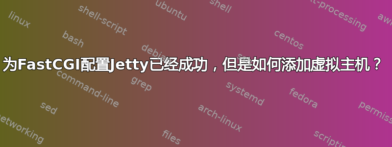 为FastCGI配置Jetty已经成功，但是如何添加虚拟主机？