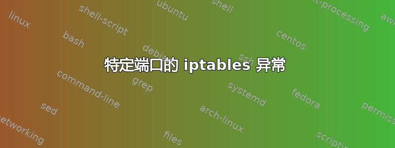 特定端口的 iptables 异常