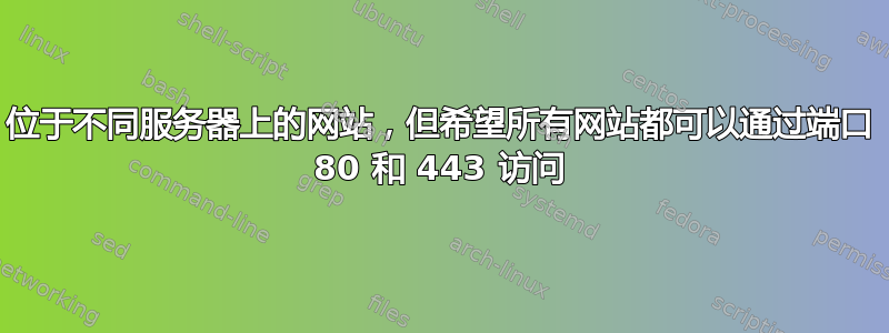 位于不同服务器上的网站，但希望所有网站都可以通过端口 80 和 443 访问