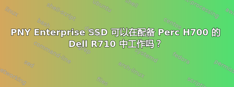 PNY Enterprise SSD 可以在配备 Perc H700 的 Dell R710 中工作吗？