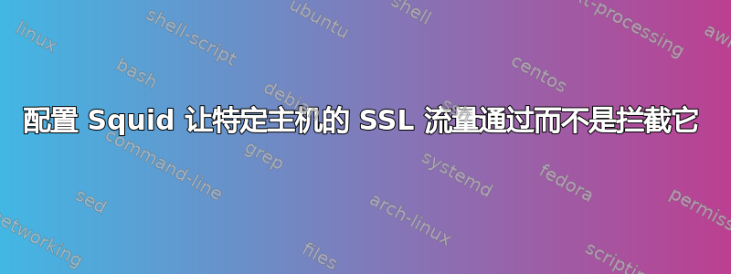 配置 Squid 让特定主机的 SSL 流量通过而不是拦截它