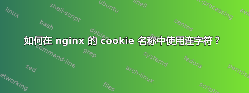 如何在 nginx 的 cookie 名称中使用连字符？