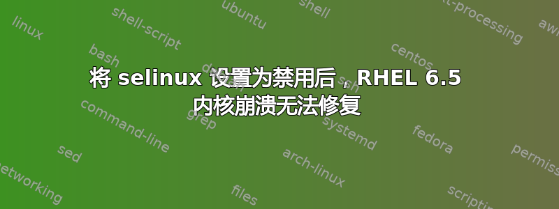 将 selinux 设置为禁用后，RHEL 6.5 内核崩溃无法修复