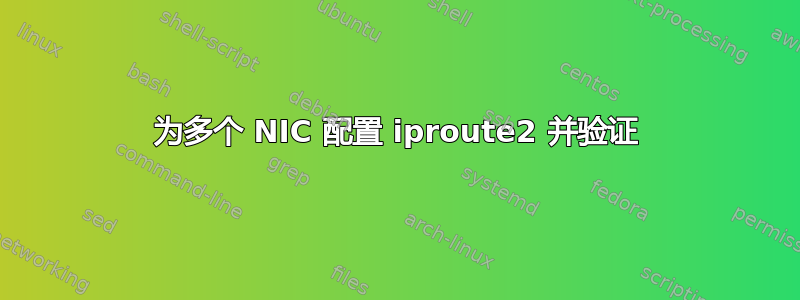 为多个 NIC 配置 iproute2 并验证