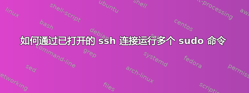 如何通过已打开的 ssh 连接运行多个 sudo 命令